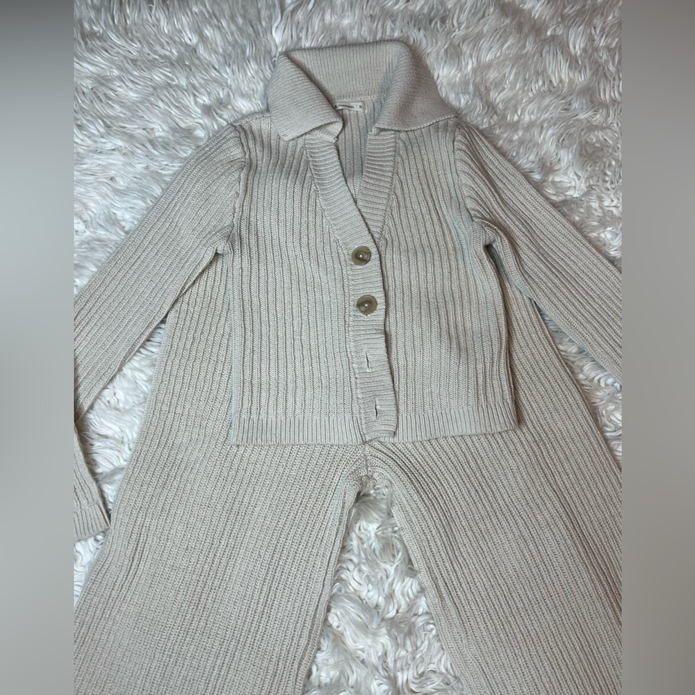 Cozy Ribbed Knit Cardigan and Pants Set